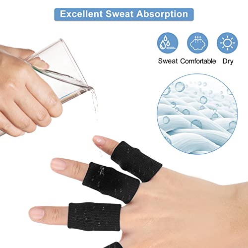 Finger Wraps for Sports - 10Pcs Stretchy Finger Protectors - Black