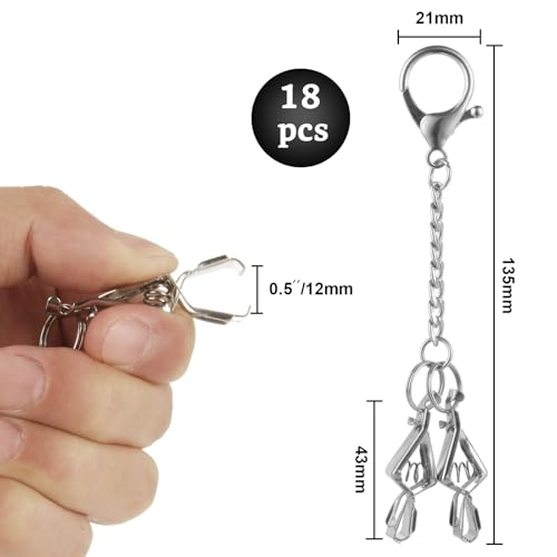 18 PCS Metal Glove Clip Glove Clips for Work Glove Holders Safety Glove Clip Steel Glove Clip with 2 Alligator Clip for Belt Loop, Construction, Camping, Outdoor Activities