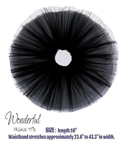 Tutu Skirt for Women & Teens - Short Elastic Tulle Dress - Black
