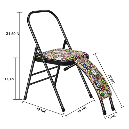 Backless Yoga Chair Prop - Flexibility & Strength Training Tool with Back Support