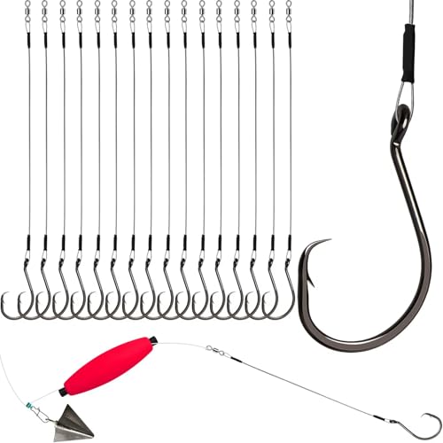 Dovesun D-6/0 Circle Hooks Kit - 20PCS Pre-Rigged Saltwater & Freshwater Fishing Hooks