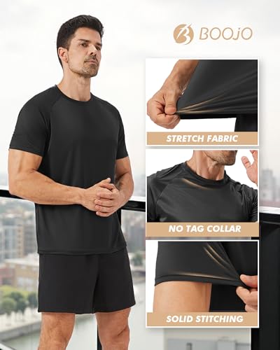 Men's Black Quick Dry Moisture Wicking Workout T-Shirt - XX-Large