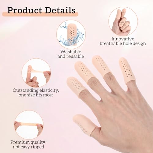 16 Pcs Breathable Silicone Finger Cots - Skin-Coloured Finger Protectors