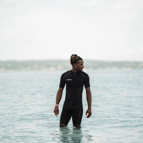 Men's 3mm Shorty Wetsuit - Full Body Front Zip for Diving, Snorkeling, Kayaking - Large