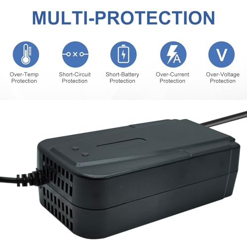48V 20Ah Lead Acid Battery Charger for Scooters & Go-Karts - 110V-240V Input