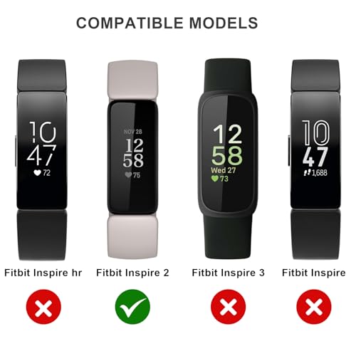 Fitbit Inspire 2 Bands - Adjustable Sport Wristbands - Starlight/Smoke Violet/Milk Tea/Light Pink - 4 Pack