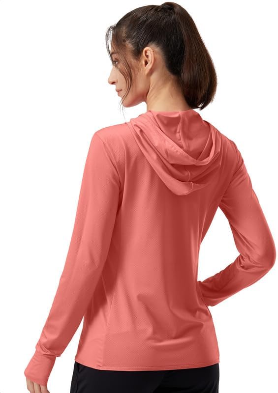 Soothfeel Women's Sun Protection Hoodie Jacket - Lightweight UPF 50+ Long Sleeve with Pocket for Outdoor Hiking