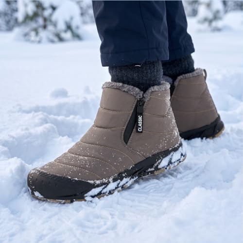 Lamincoa Water Resistant Snow Boots for Men - Warm Fur-Lined Winter Shoes