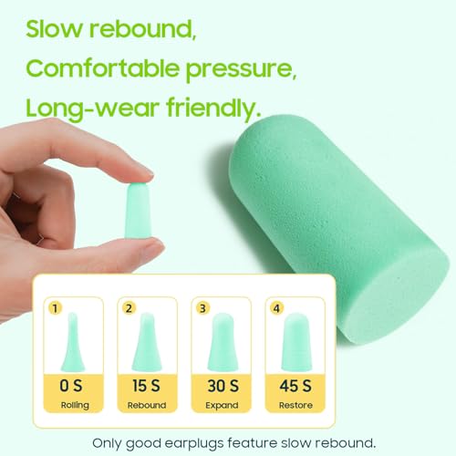 250 Pairs Foam Ear Plugs Bulk Individually Wrapped 32dB - Disposable Ear Plug Noise Reduction Safety Soft Earplugs for Construction Sleeping Shooting Industrial Work Use