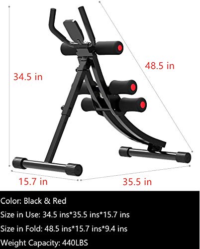Core & Abdominal Trainer Workout Machine - Foldable, Red