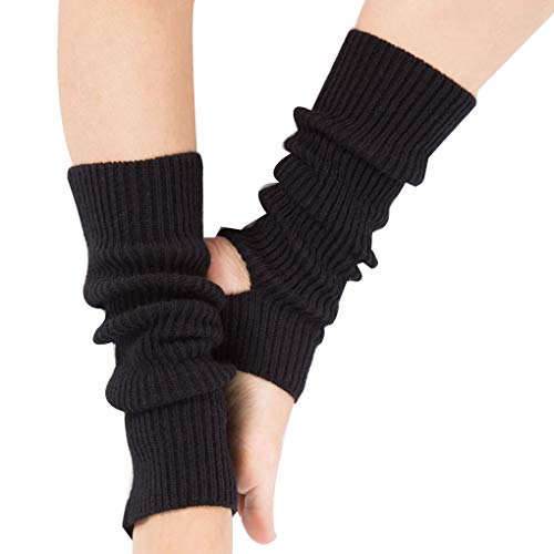Yoga Socks for Women - Toeless Workout & Dance Leg Warmers - Black