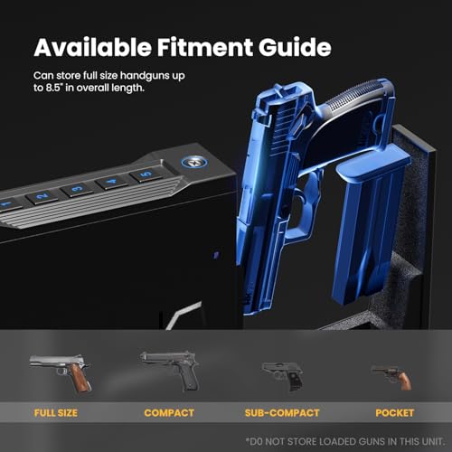 Biometric Gun Safe for Handgun - Quick Access Pistol Safe S12