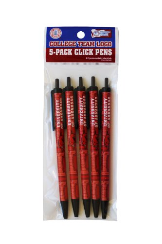 Arkansas Razorbacks Disposable Click Pens - Pack of 5