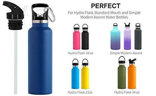 Straw Lid for Standard Mouth Insulated Water Bottles - 1 Pack