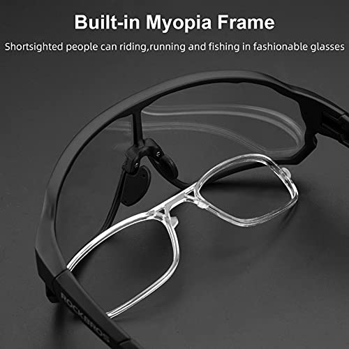 Photochromic Cycling Sunglasses for Men - Lightweight Black