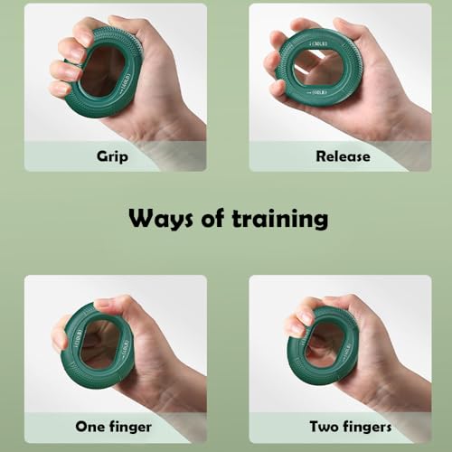 Hand Strengthener Grip - 3 in 1 Rubber Circle Finger Exerciser (30-80 LB)
