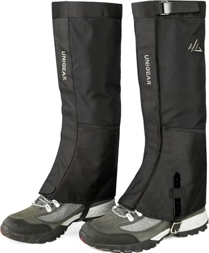 1000D Waterproof Leg Gaiters for Hiking & Snow - Large Black