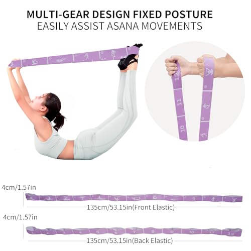 Adjustable Resistance Stretch Band with 12 Loops for Flexibility Training