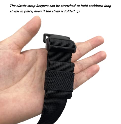 1" Wide Elastic Tactical Belt Keepers - 4 pcs Black