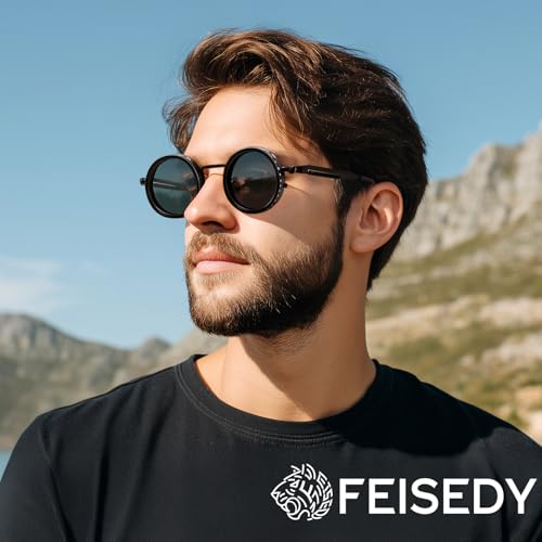 Adjustable Polarized Round Sunglasses for Men - UV400 TAC Lens