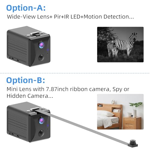 Boveila 4G LTE Cellular Security Spy Camera Mini cam with SIM Card | 2K, 8-Inch Extened Lens | 20-Day Standby & 32ft PIR Motion Detection Night Vision | No WiFi Required | Portable Hidden Cameras