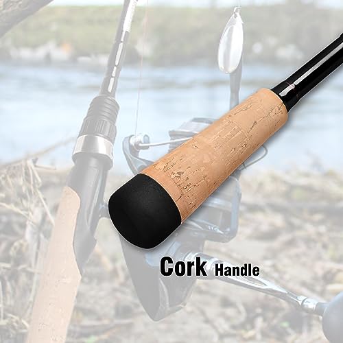 Fiblink 8' Medium Heavy Carbon Spinning Fishing Rod - Portable 4-Piece Travel Rod