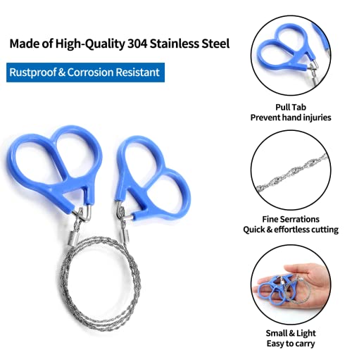 3 Pack Stainless Steel Wire Saw with Plastic Handle - 28.3"