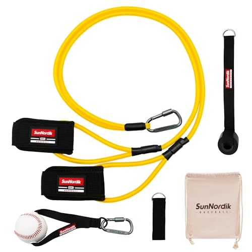 SunNordik 10LB Resistance Bands for Pitchers with Carry Bag - Baseball Training Equipment