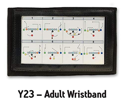 Youth Football Wristbands - QB Playbook Wrist Coach, 5 Pack - Black