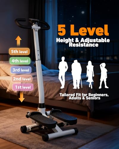 Twist Stair Stepper with Handlebar - Compact Cardio Machine