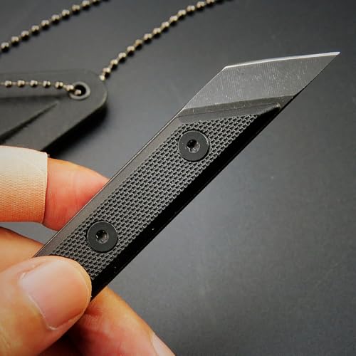 Compact Fixed Blade Knife with Kydex Sheath - Black