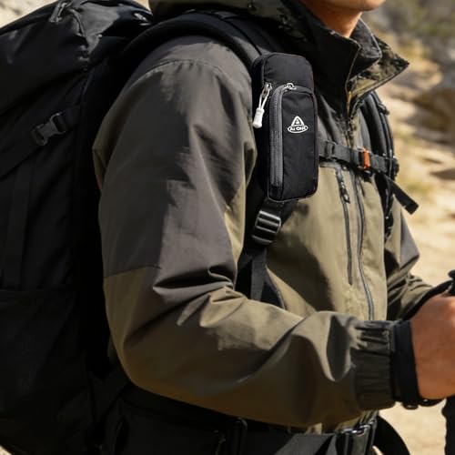 Black Backpack Strap Phone Holder for Hiking, Travel & Camping - YYUIYFB
