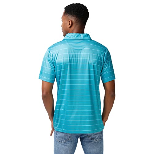 Miami Dolphins Striped Polyester Polo Shirt - X-Large