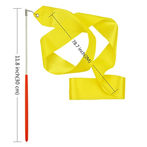 Yellow Rhythmic Gymnastics Wands Set - 2 Dancing Streamers
