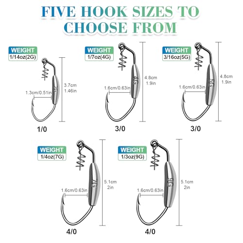 Weighted Swimbait Hooks - 6pcs Underspin with Spinner Blades - C-3/16oz