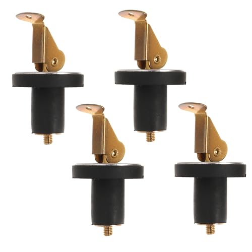 4 Pack 1/2 Inch Brass Boat Drain Plugs with Snap Handle - Expandable Deck & Yacht Plug Set