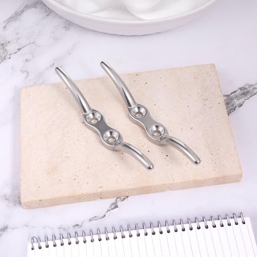 4 Inch Stainless Steel Dock Cleats - Heavy Duty Marine Hardware (2 Pcs)