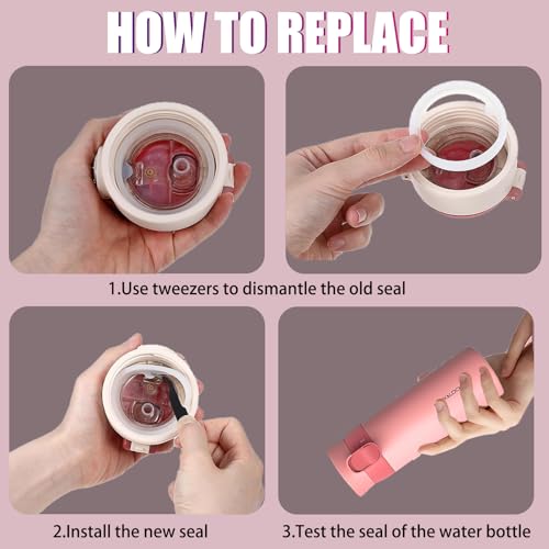 8-Pack Replacement Silicone Gaskets for Wide Mouth Flip Lid Water Bottles