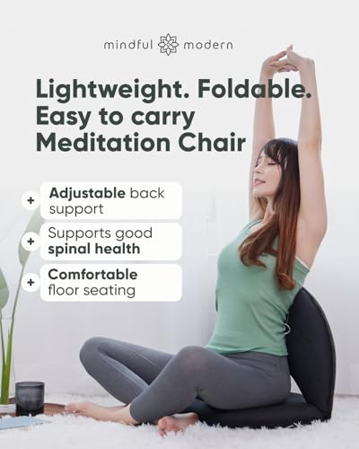 Adjustable Meditation Chair with Back Support - Charcoal Black