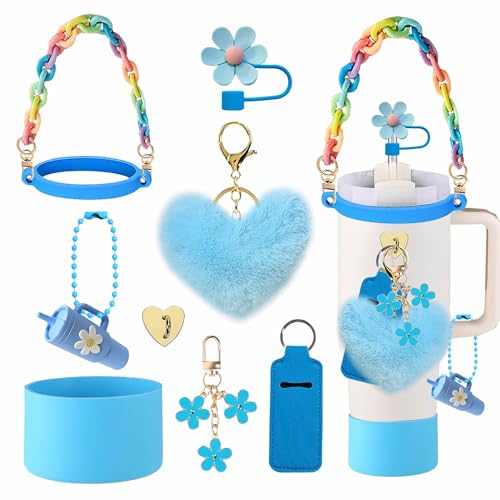 Stanley Cup Accessories Set - Handle Strap, Charms, Blue