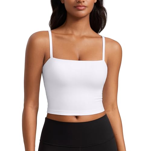 CRZ YOGA Butterluxe Cami Crop Tank Top Small White Women's Activewear