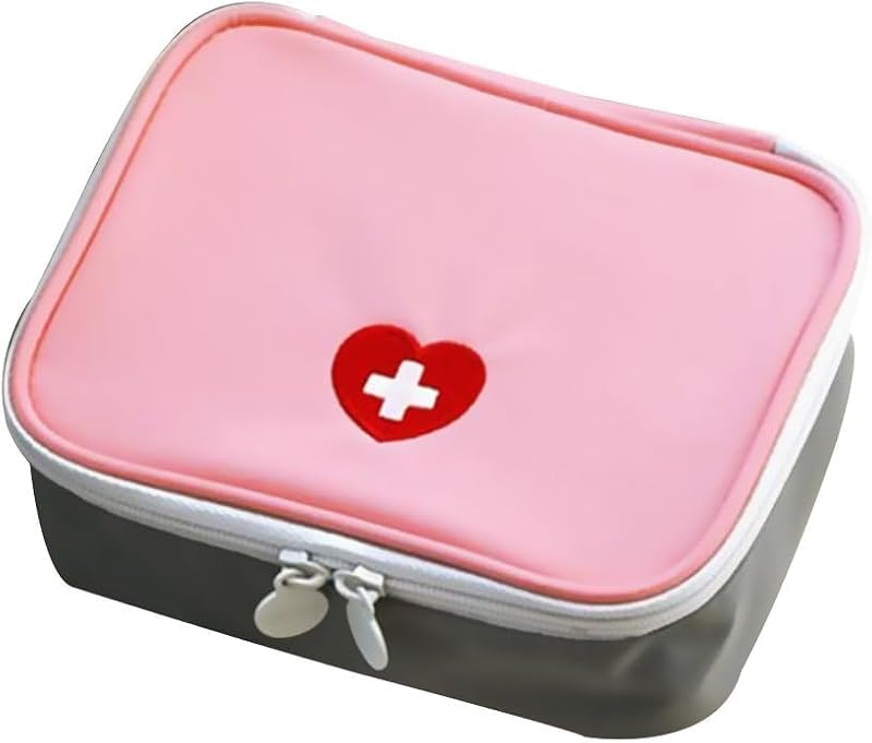 Pink Mini First Aid Kit - Portable Emergency Medicine Organizer