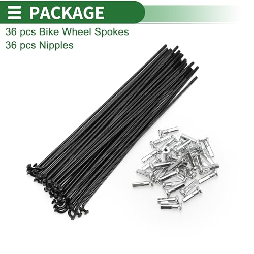 Bicycle Wheel Spokes Set - 14G Carbon Steel, 131mm Length