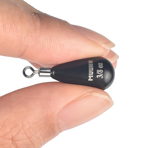 Tungsten Teardrop Drop Shot Weights with Rotating Round Eye