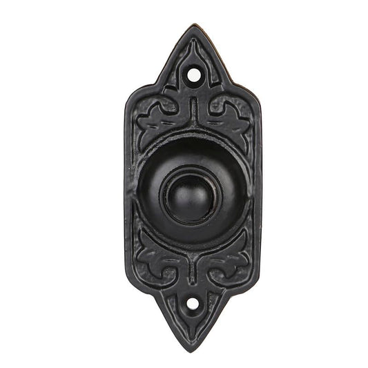 STALLION HARDWARE Wired Doorbell Chime Push Button Vintage Decorative Push Doorbell with Easy Installation (1, Black Powder Coat)