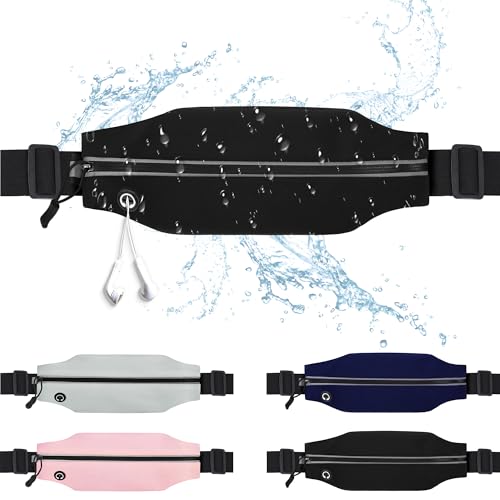 Running Belt Fanny Pack - Lightweight Waterproof Bag for Men & Women - Black