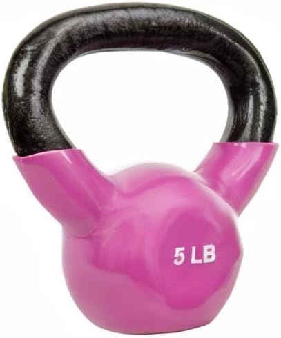 Sunny Health & Fitness Kettlebell - Vinyl Coated for Strength Training & Swinging | 5-25 Pounds Available