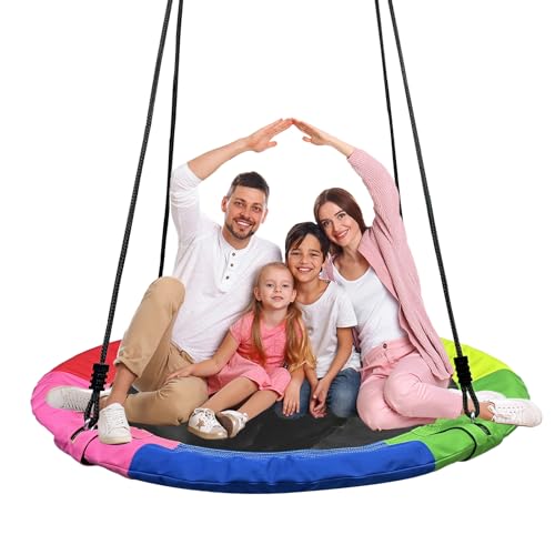 Xapigo 40 Inch Multicolor Tree Swing for Kids & Adults, Heavy Duty 900D Fabric