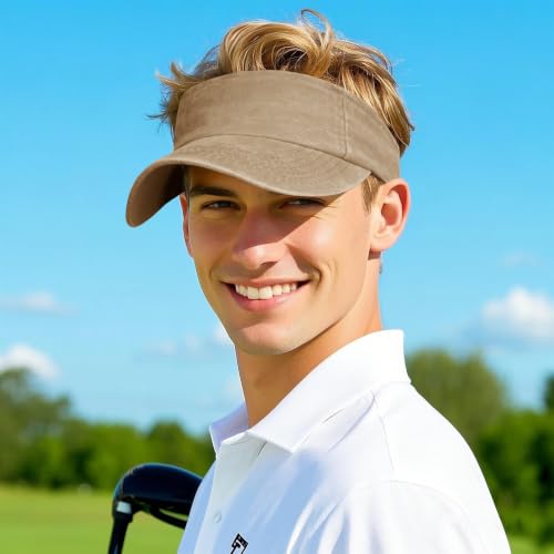 Adjustable Sun Visor Cap for Sports - Light Yellow