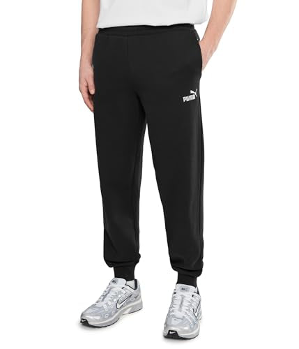 PUMA Men's Essentials No.1 Logo Cuffed Sweatpants - Black, Large